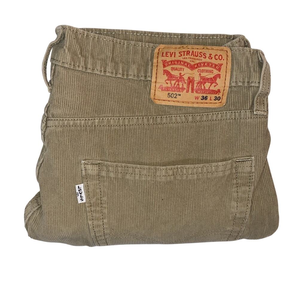 Levi’s 502 Vintage Dark Beige Corduroy Pants White Tag Mens Size 36x30 - Picture 6 of 6